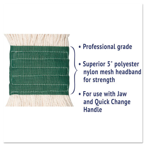 Boardwalk® Super Loop Wet Mop Head, Cotton-synthetic Fiber, 5" Headband, Medium Size, White, 12-carton freeshipping - TVN Wholesale
