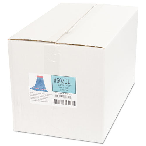 Boardwalk® Super Loop Wet Mop Head, Cotton-synthetic Fiber, 5" Headband, Large Size, Blue, 12-carton freeshipping - TVN Wholesale