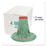 Boardwalk® Super Loop Wet Mop Head, Cotton-synthetic Fiber, 5" Headband, Large Size, Green, 12-carton freeshipping - TVN Wholesale