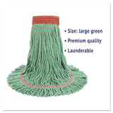Boardwalk® Super Loop Wet Mop Head, Cotton-synthetic Fiber, 5" Headband, Large Size, Green, 12-carton freeshipping - TVN Wholesale