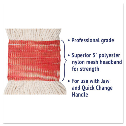 Boardwalk® Super Loop Wet Mop Head, Cotton-synthetic Fiber, 5" Headband, Large Size, White, 12-carton freeshipping - TVN Wholesale