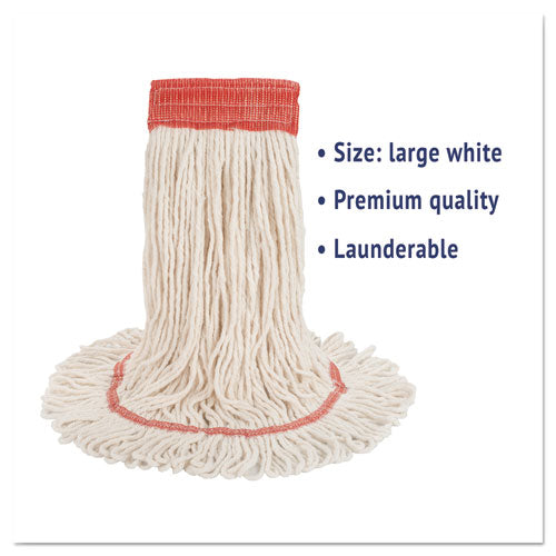 Boardwalk® Super Loop Wet Mop Head, Cotton-synthetic Fiber, 5" Headband, Large Size, White freeshipping - TVN Wholesale