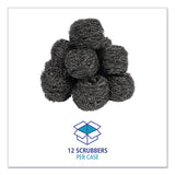 Boardwalk® Stainless Steel Scrubber, Large Size, 2.5 X 2.75, Steel Gray, 12-carton freeshipping - TVN Wholesale
