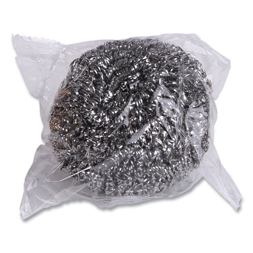 Boardwalk® Stainless Steel Scrubber, Large Size, 2.5 X 2.75, Steel Gray, 12-carton freeshipping - TVN Wholesale
