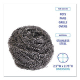 Boardwalk® Stainless Steel Scrubber, Large Size, 2.5 X 2.75, Steel Gray, 12-carton freeshipping - TVN Wholesale