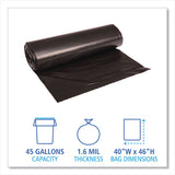 Boardwalk® Low Density Repro Can Liners, 45 Gal, 1.6 Mil, 40" X 46", Black, 10 Bags-roll, 10 Rolls-carton freeshipping - TVN Wholesale