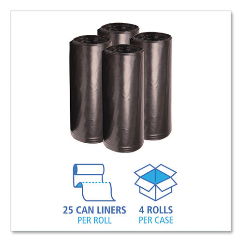 Boardwalk® Low Density Repro Can Liners, 60 Gal, 1.6 Mil, 38" X 58", Black, 10 Bags-roll, 10 Rolls-carton freeshipping - TVN Wholesale