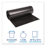 Boardwalk® Low Density Repro Can Liners, 60 Gal, 1.6 Mil, 38" X 58", Black, 10 Bags-roll, 10 Rolls-carton freeshipping - TVN Wholesale