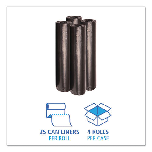 Boardwalk® Low Density Repro Can Liners, 45 Gal, 1 Mil, 40" X 48", Black, 10 Bags-roll, 10 Rolls-carton freeshipping - TVN Wholesale