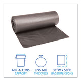 Boardwalk® Low-density Waste Can Liners, 60 Gal, 0.95 Mil, 38" X 58", Gray, 100-carton freeshipping - TVN Wholesale