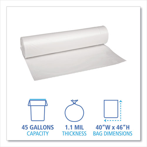 Boardwalk® Low Density Repro Can Liners, 45 Gal, 1.1 Mil, 40" X 46", Clear, 10 Bags-roll, 10 Rolls-carton freeshipping - TVN Wholesale