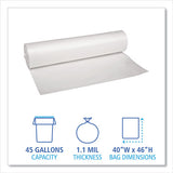 Boardwalk® Low Density Repro Can Liners, 45 Gal, 1.1 Mil, 40" X 46", Clear, 10 Bags-roll, 10 Rolls-carton freeshipping - TVN Wholesale