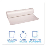 Boardwalk® Low Density Repro Can Liners, 56 Gal, 1.1 Mil, 43" X 47", Clear, 10 Bags-roll, 10 Rolls-carton freeshipping - TVN Wholesale