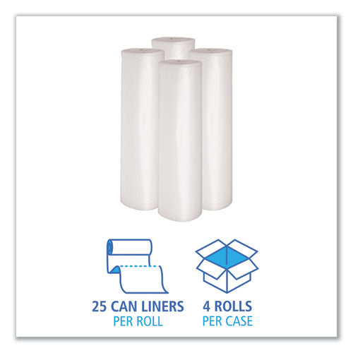 Boardwalk® Low Density Repro Can Liners, 60 Gal, 1.1 Mil, 38" X 58", Clear, 10 Bags-roll, 10 Rolls-carton freeshipping - TVN Wholesale