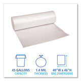 Boardwalk® Low Density Repro Can Liners, 45 Gal, 1.4 Mil, 40" X 46", Clear, 10 Bags-roll, 10 Rolls-carton freeshipping - TVN Wholesale