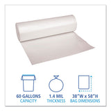 Boardwalk® Low Density Repro Can Liners, 60 Gal, 1.4 Mil, 38" X 58", Clear, 10 Bags-roll, 10 Rolls-carton freeshipping - TVN Wholesale