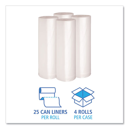 Boardwalk® Low Density Repro Can Liners, 60 Gal, 1.4 Mil, 38" X 58", Clear, 10 Bags-roll, 10 Rolls-carton freeshipping - TVN Wholesale
