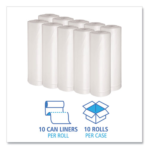 Boardwalk® Low Density Repro Can Liners, 60 Gal, 1.75 Mil, 38" X 58", Clear, 10 Bags-roll, 10 Rolls-carton freeshipping - TVN Wholesale