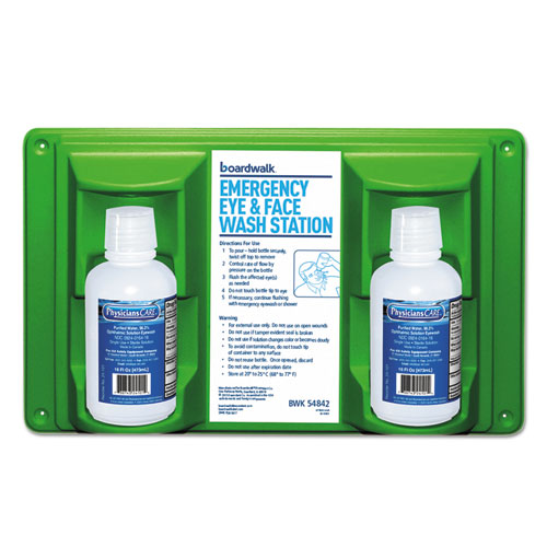 Boardwalk® Emergency Eyewash Station, 16 Oz Bottle, 2 Bottles-station freeshipping - TVN Wholesale