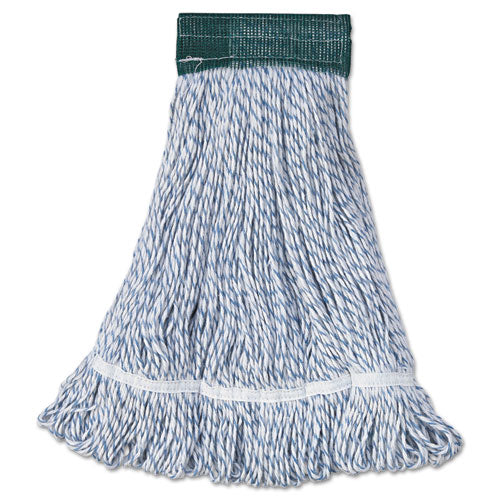 Boardwalk® Mop Head, Floor Finish, Wide, Rayon-polyester, Medium, White-blue, 12-carton freeshipping - TVN Wholesale
