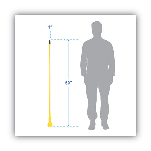 Boardwalk® Plastic Jaws Mop Handle For 5 Wide Mop Heads, 60" Aluminum Handle, Yellow freeshipping - TVN Wholesale