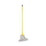 Boardwalk® Plastic Jaws Mop Handle For 5 Wide Mop Heads, 60" Aluminum Handle, Yellow freeshipping - TVN Wholesale