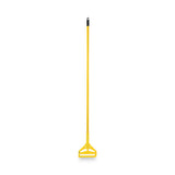 Boardwalk® Plastic Jaws Mop Handle For 5 Wide Mop Heads, 60" Aluminum Handle, Yellow freeshipping - TVN Wholesale