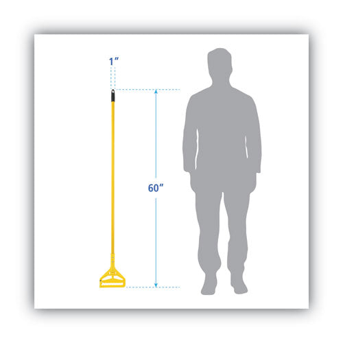 Boardwalk® Quick Change Side-latch Plastic Mop Head Handle, 60" Aluminum Handle, Yellow freeshipping - TVN Wholesale