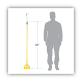 Boardwalk® Quick Change Side-latch Plastic Mop Head Handle, 60" Aluminum Handle, Yellow freeshipping - TVN Wholesale