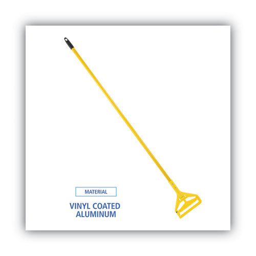 Boardwalk® Quick Change Side-latch Plastic Mop Head Handle, 60" Aluminum Handle, Yellow freeshipping - TVN Wholesale