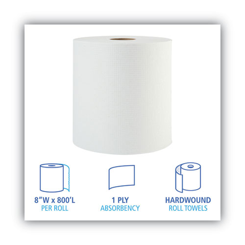 Boardwalk® Hardwound Paper Towels, 8" X 800ft, 1-ply, White, 6 Rolls-carton freeshipping - TVN Wholesale