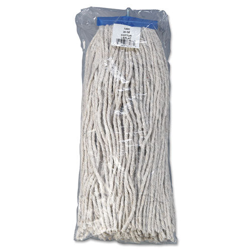 Boardwalk® Mop Head, Economical Lie-flat Head, Cotton Fiber, 20oz, White, 12-carton freeshipping - TVN Wholesale