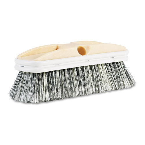 Boardwalk® Polystyrene Vehicle Brush With Vinyl Bumper, Black-white Polystyrene Bristles, 10" Brush freeshipping - TVN Wholesale
