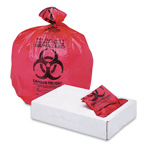 Boardwalk® Linear Low Density Health Care Trash Can Liners, 45 Gal, 1.3 Mil, 40 X 46, Red, 100-carton freeshipping - TVN Wholesale