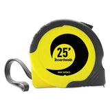 Boardwalk® Easy Grip Tape Measure, 25 Ft, Plastic Case, Black And Yellow, 1-16" Graduations freeshipping - TVN Wholesale