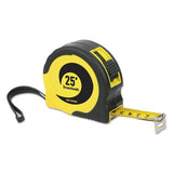 Boardwalk® Easy Grip Tape Measure, 25 Ft, Plastic Case, Black And Yellow, 1-16" Graduations freeshipping - TVN Wholesale