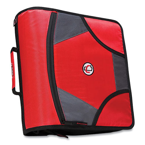 Case it™ King Size Mighty Zip Tab Binder, 3 Rings, 4" Capacity, 11 X 8.5, Red freeshipping - TVN Wholesale