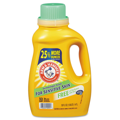 Arm & Hammer™ He Compatible Liquid Detergent, Unscented, 50 Oz Bottle, 8-carton freeshipping - TVN Wholesale
