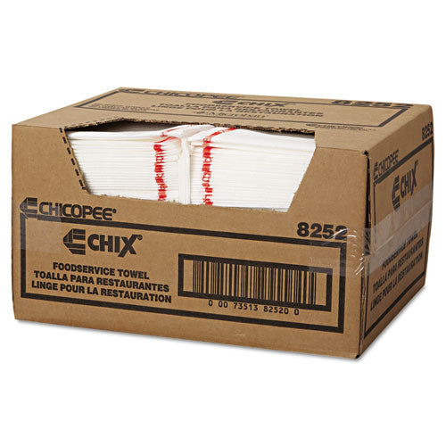 Chix® Food Service Towels, 13 X 21, Cotton, White-red, 150-carton freeshipping - TVN Wholesale