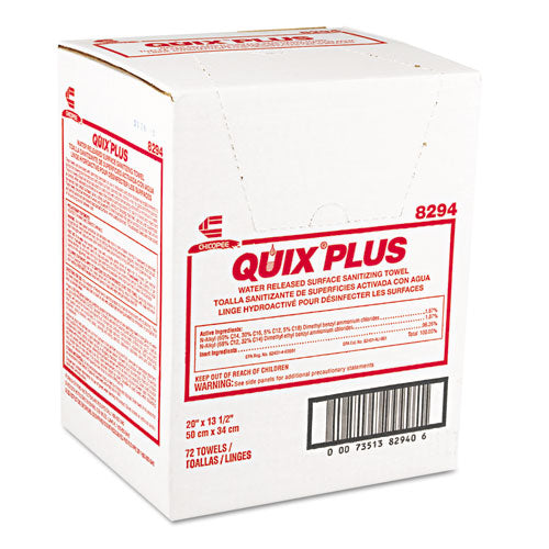 Chix® Quix Plus Cleaning And Sanitizing Towels, 13 1-2 X 20, Pink, 72-carton freeshipping - TVN Wholesale