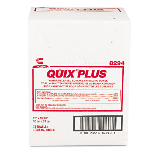 Chix® Quix Plus Cleaning And Sanitizing Towels, 13 1-2 X 20, Pink, 72-carton freeshipping - TVN Wholesale