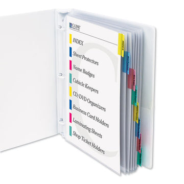 C-Line® Sheet Protectors With Index Tabs, Assorted Color Tabs, 2", 11 X 8 1-2, 8-st freeshipping - TVN Wholesale