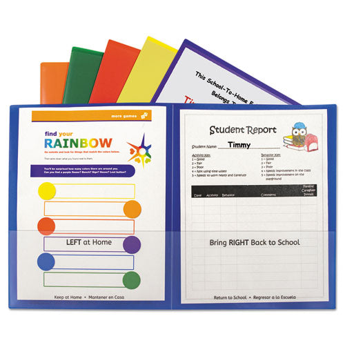 C-Line® Classroom Connector Folders, 11 X 8.5, Clear-assorted, 6-pack freeshipping - TVN Wholesale