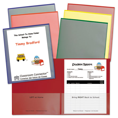 C-Line® Classroom Connector Folders, 11 X 8.5, Clear-assorted, 6-pack freeshipping - TVN Wholesale