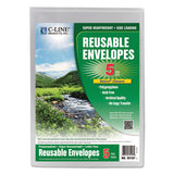 C-Line® Reusable Poly Envelope, Hook And Loop Closure, 9.38 X 13, Clear, 5-pack freeshipping - TVN Wholesale