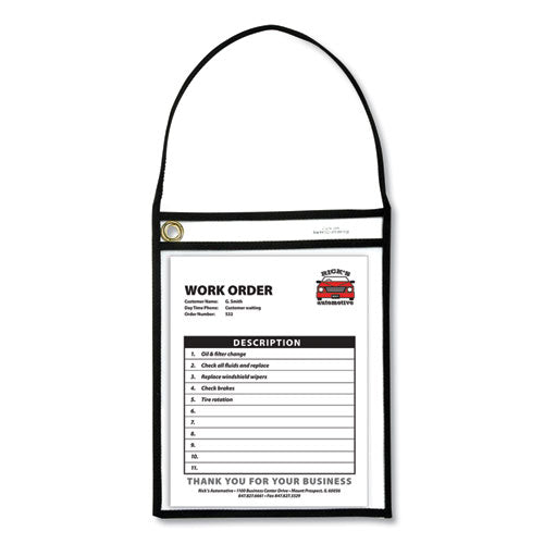 C-Line® 1-pocket Shop Ticket Holder W-strap, Black Stitching, 75-sheet, 9 X 12, 15-box freeshipping - TVN Wholesale