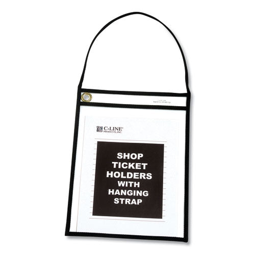 C-Line® 1-pocket Shop Ticket Holder W-strap, Black Stitching, 75-sheet, 9 X 12, 15-box freeshipping - TVN Wholesale