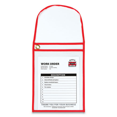 C-Line® 1-pocket Shop Ticket Holder W-strap And Red Stitching, 75-sheet, 9 X 12, 15-box freeshipping - TVN Wholesale