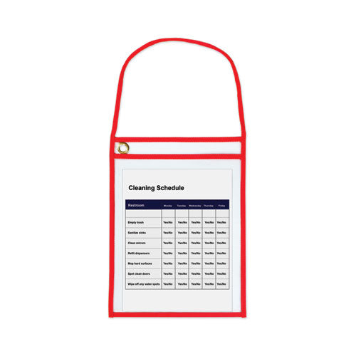 C-Line® 1-pocket Shop Ticket Holder W-strap And Red Stitching, 75-sheet, 9 X 12, 15-box freeshipping - TVN Wholesale