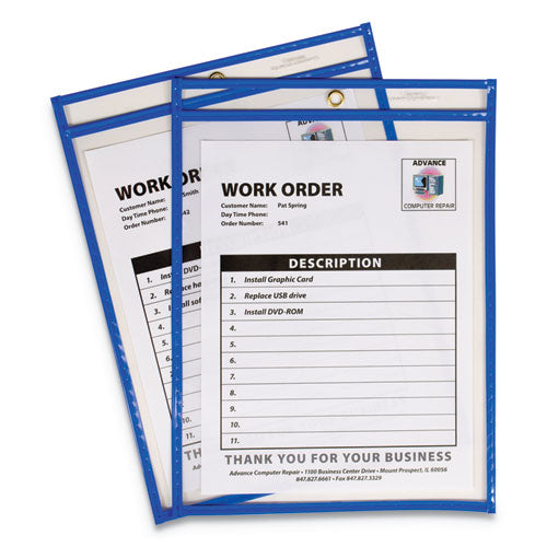 C-Line® Stitched Shop Ticket Holders, Top Load, Super Heavy, Clear, 9" X 12" Inserts, 15-box freeshipping - TVN Wholesale